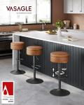 360° Swivel Bar Stool with Storage, Caramel Brown