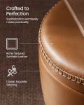 360° Swivel Bar Stool with Storage, Caramel Brown