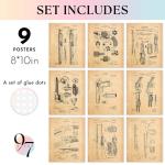 Vintage Gun Patent Prints Wall Art for Man Cave