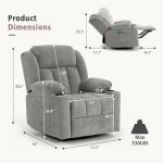 Rocker Swivel Recliner with Massage and Heat