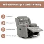 Rocker Swivel Recliner with Massage and Heat