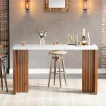 Modern 55-Inch Walnut and White Home Bar Unit