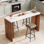 Modern 55-Inch Walnut and White Home Bar Unit