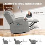 Rocker Swivel Recliner with Massage and Heat