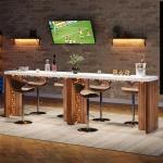 Modern 55-Inch Walnut and White Home Bar Unit