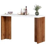 Modern 55-Inch Walnut and White Home Bar Unit