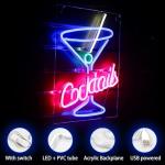 Cocktails Neon Sign - LED Bar Wall Decor