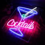 Cocktails Neon Sign - LED Bar Wall Decor