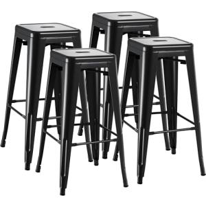Furmax Black Bar Stools Set of 4