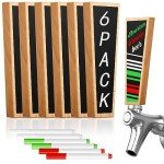 6 Piece Wooden Chalkboard Beer Tap Handle Set