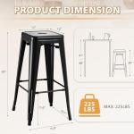 Furmax Black Bar Stools Set of 4