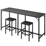 70.9" Bar Table and Chairs Set Black