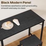70.9" Bar Table and Chairs Set Black
