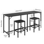 70.9" Bar Table and Chairs Set Black