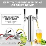 Stainless Steel Dual Tap Kegerator Beer Dispenser
