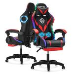 Ergonomic Gaming Chair with Speakers and LED Lights