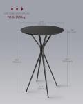Stylish Black Round Bar Table Set of 2