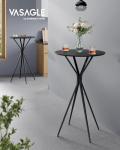 Stylish Black Round Bar Table Set of 2