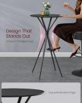 Stylish Black Round Bar Table Set of 2