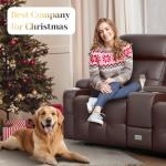 Massage Reclining Loveseat with Console and Cup Holders