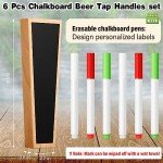 6 Piece Wooden Chalkboard Beer Tap Handle Set