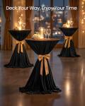 Stylish Black Round Bar Table Set of 2