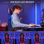 Ergonomic Gaming Chair with Speakers and LED Lights
