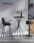 Stylish Black Round Bar Table Set of 2