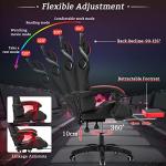 Ergonomic Gaming Chair with Speakers and LED Lights
