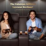 Massage Reclining Loveseat with Console and Cup Holders