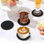 Silicone Coaster Set for Drinks – 8 Pcs Black