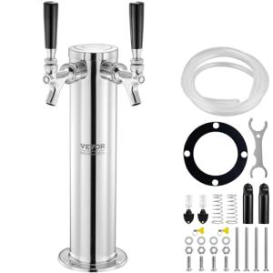 VEVOR Double Tap Stainless Steel Beer Dispenser