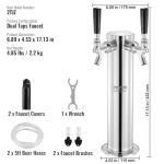 VEVOR Double Tap Stainless Steel Beer Dispenser