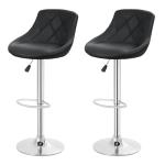 Adjustable Swivel Bar Stools Set of 2 Black