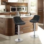 Adjustable Swivel Bar Stools Set of 2 Black