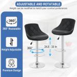 Adjustable Swivel Bar Stools Set of 2 Black