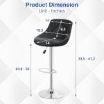 Adjustable Swivel Bar Stools Set of 2 Black