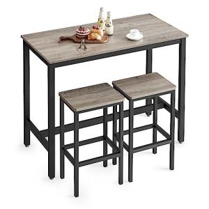 VASAGLE Industrial Bar Table Set with Stools