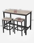 VASAGLE Industrial Bar Table Set with Stools