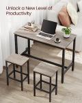 VASAGLE Industrial Bar Table Set with Stools