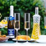 BACLIFE Hand Blown Champagne Flutes Set of 6