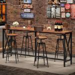 Industrial Bar Table with Power Outlet and Footrest