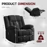 360° Swivel Rocker Recliner with Massage and USB