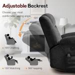 360° Swivel Rocker Recliner with Massage and USB