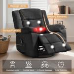 360° Swivel Rocker Recliner with Massage and USB