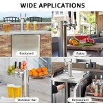 Stainless Steel Dual Tap Kegerator Beer Dispenser