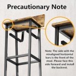 Rustic Brown Tall Bar Stool Set of 2