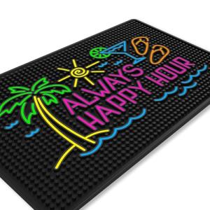Always Happy Hour Tiki Bar Mat - 18x12