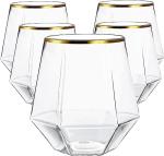 40 Pack Unbreakable Stemless Gold Rimmed Glasses