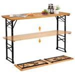 VINGLI 67" Folding Picnic Table with Umbrella Hole